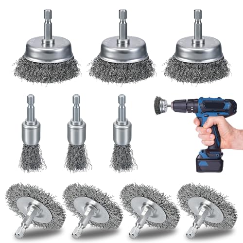 MIKILIKIEN 10 Pcs Drill Wire Brushes Wire Wheel Cup Brushes