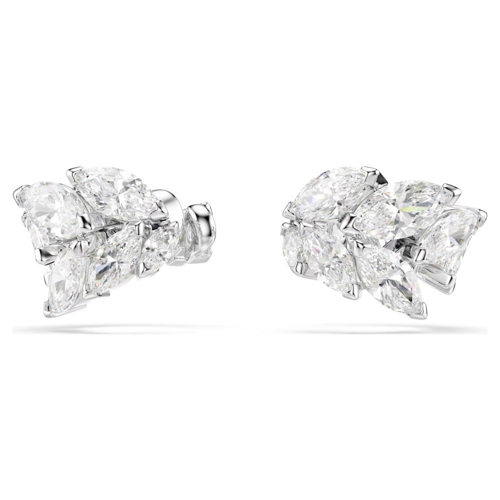 Mesmera ear cuffs, Marquise cut, White, Rhodium plated-image-24