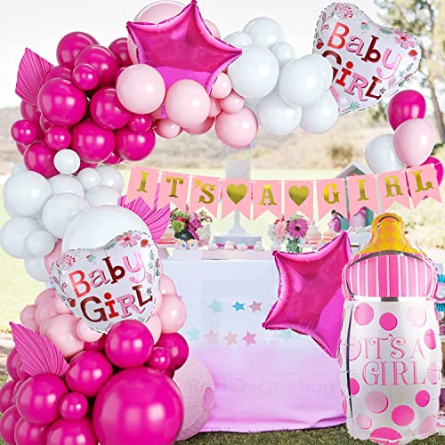 Image of Rozi Decoration It's a Girl Theme Pink Decorations Combo Kit for Baby Girls, Baby Shower Decorations Items, 1st Birthday Decorations