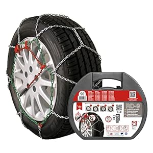 RD9 – Metal Snow Chains RD9 mm, Size No. 90, Set of 2 with Gloves Included