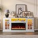 Rolanstar Fireplace TV Stand with Led and Power Outlets, White Entertainment Center with 26