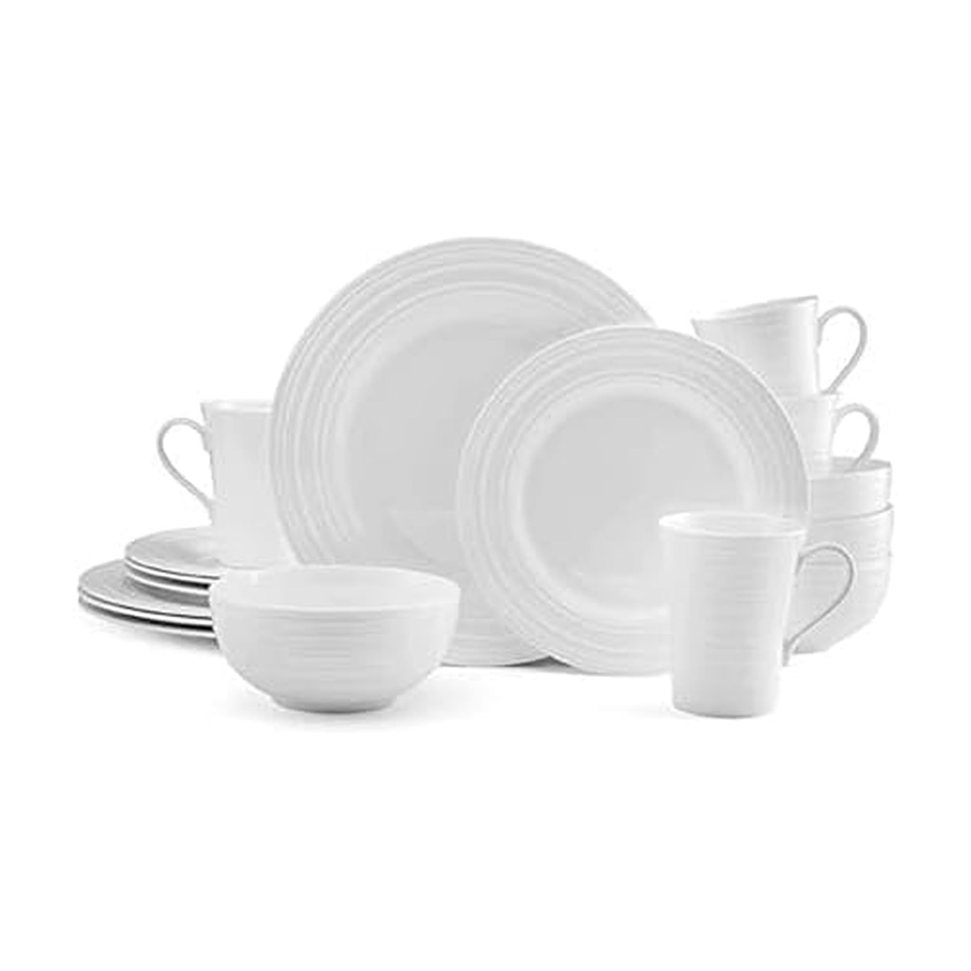 Mikasa 5224193 16 Piece Ciara Bone China Dinnerware Set, White