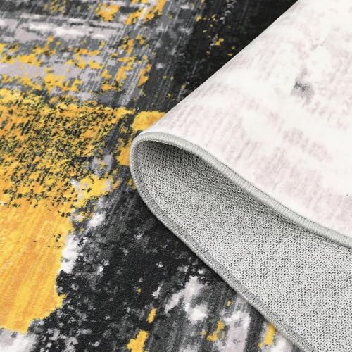 Tapis abstrait moderne lavable antidérapant salon chambre 150x180 - 4