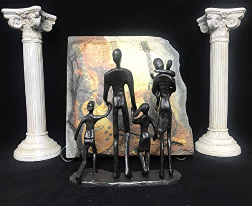Artgenius Cast Iron Family Figurine,Art Metal Family Statue Home Decoration For Anniversary Birthday (Family Of Five) #TOP5