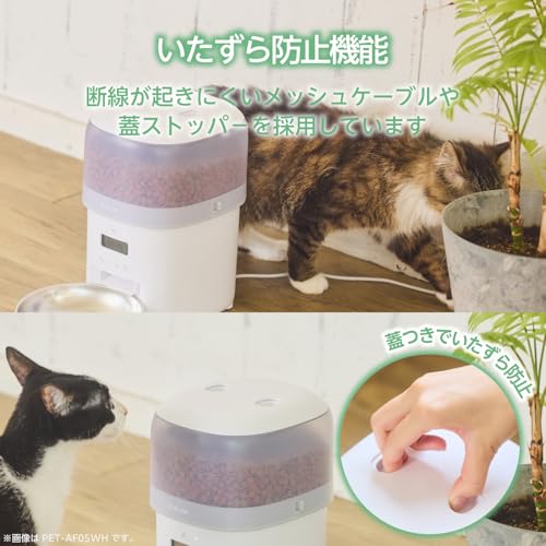 エレコム(ELECOM) 自動給餌器 猫 中小型犬用 2L ブラック PET-AF05BK の商品画像 3