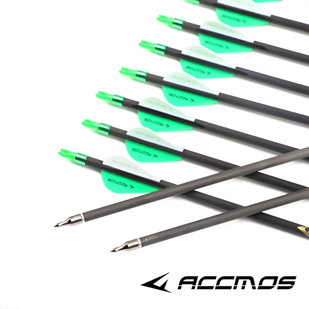 ACCMOS ID 6,2 mm Freccia da Caccia Spine 300 350 400 500 600 700 800 Frecce in Carbonio Lunghezza 22,5-31 Pollici per Arco Ricurvo Archi Compound Tiro con L'Arco 12 pz