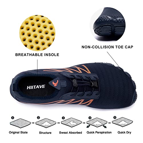 Image of HIITAVE Men Barefoot Water Shoes Beach Aqua Socks Quick Dry for Outdoor Sport Hiking Swiming Surfing