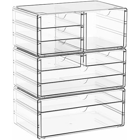 Acrylic Drawer Organiser Set with 10 Drawers Cover