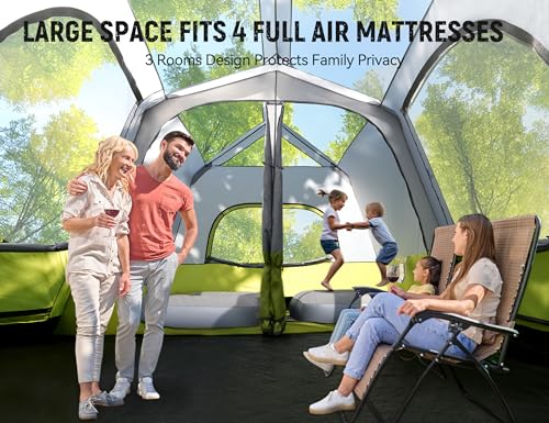 810-Person-Camping-Tent-Pop-Up-Family-Tent-for-Instant-Easy-Setup-Spacious-Interior-Includes-Rainfly-Room-Divider-Carry-Bag-Backpacking-Tents-for-Camping-Hiking-Sleepovers
