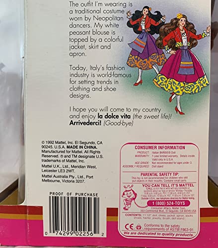 Italian Barbie - Special Edition - Dolls Of The World #TOP4