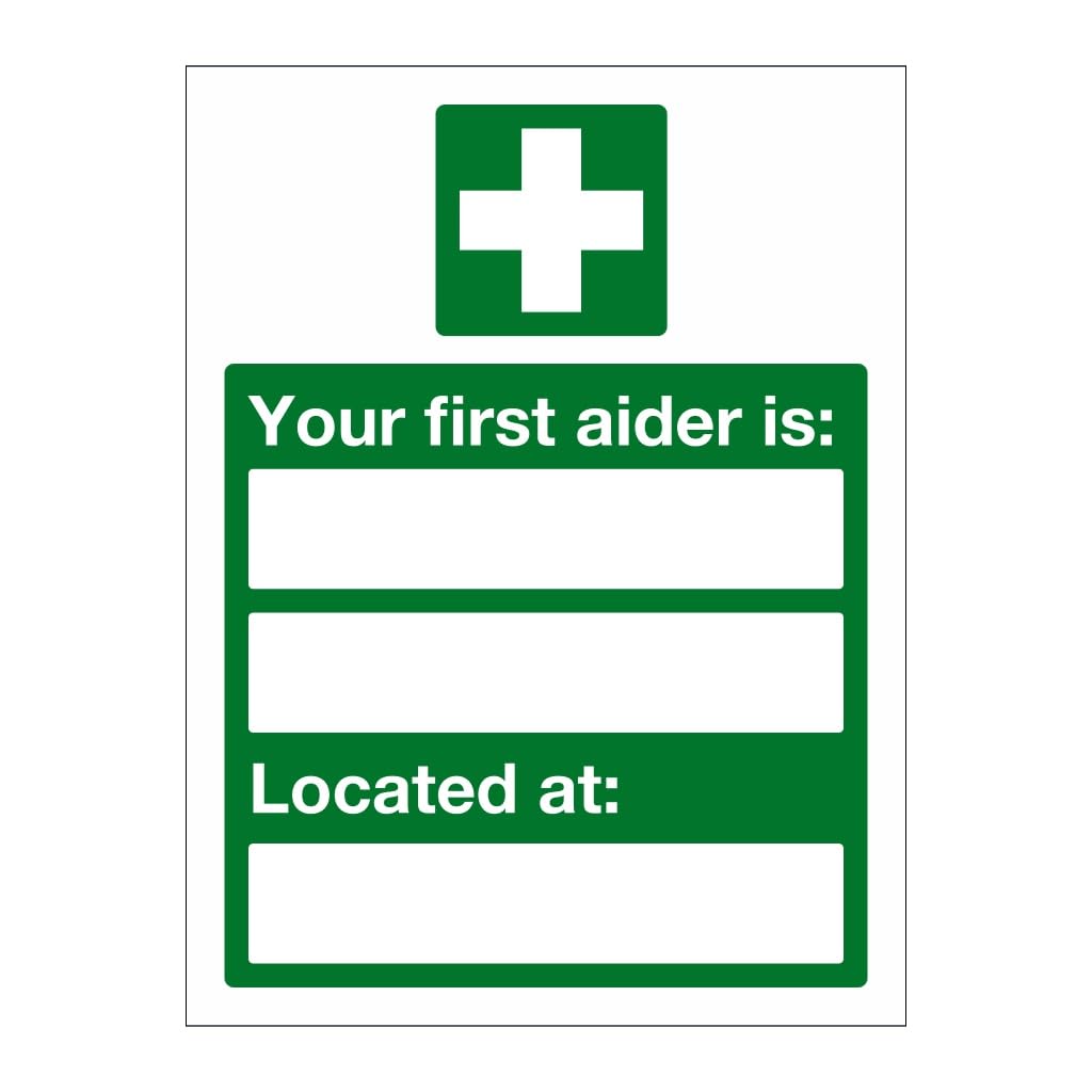 Your first aider is sign - Emergency Escape 8x12 Metal Tin Sign Garage Man Cave Wall Decor
