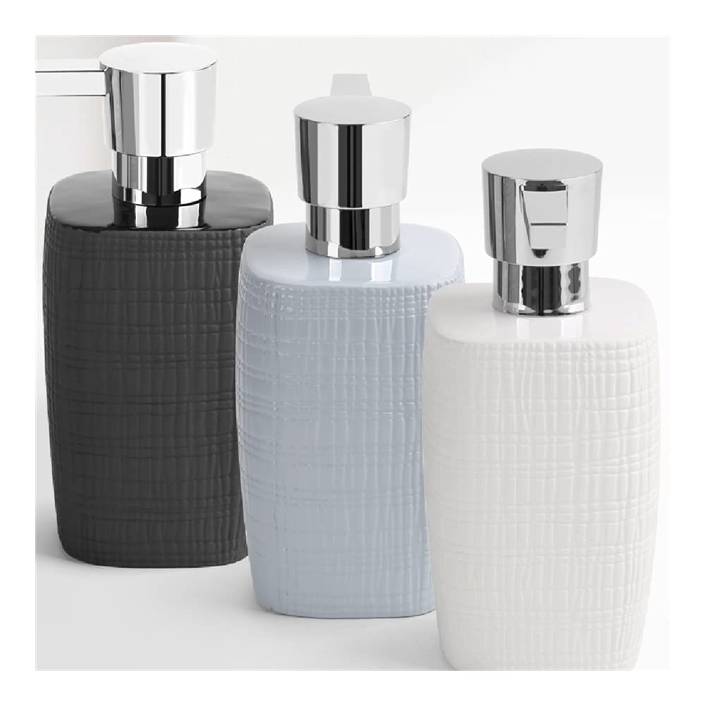 Dispenser di Sapone in Ceramica, Dispenser di Sapone Liquido Ricaricabile, Dispenser di Sapone da Cucina, Dispenser di Sapone per Piatti Manuale, 13 OZ/370 ML, Dispenser