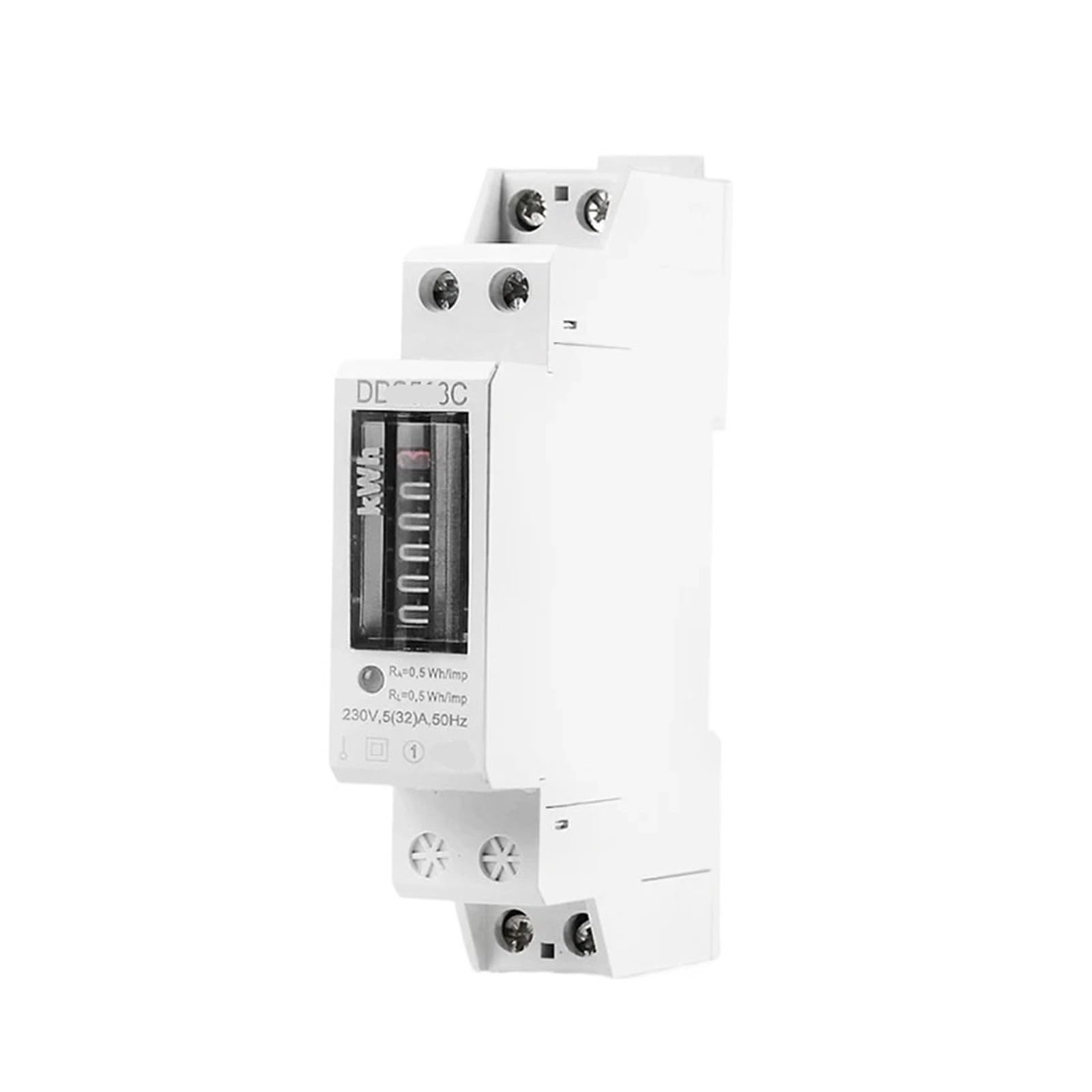 PXQCHAVLN 18mm Din Rail Single Phase Analog Counter Electricity Power Consumption Wattmeter Energy Meter 230V AC 32A