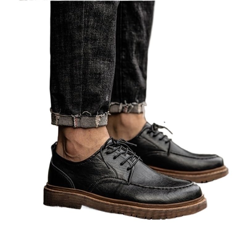 Men's Casual Business Shoes Breathable Lining Lace-ups Shoes Lightweight Non-Slip Rubber Soft Sole Comfortable Dress Polished Craft Shoes for Men(D,9.5)2