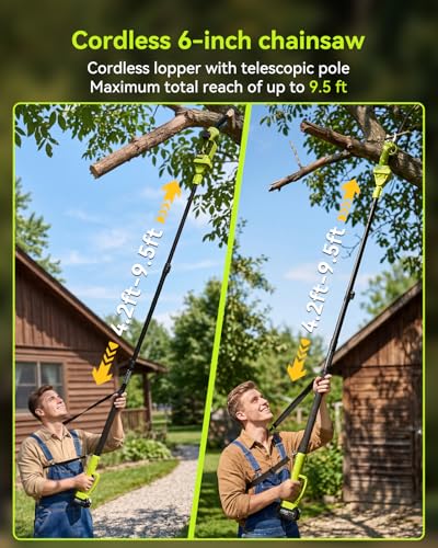 Supstable 4-in-1 Cordless Pole Saw Kit