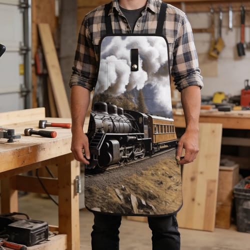 Delantal de trabajo con bolsillo y diseño locomotora miniatura 5