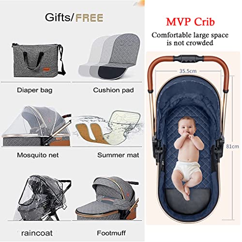 YXCKG Kinderwagen 3 in 1 koets, kinderwagens en kinderwagens vanaf de geboorte pasgeboren wagen Urban Compact… - Afbeelding 5