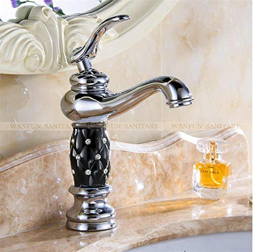 Robinets de lavabo mitigeur monotrou eau chaude froide cristal 815L