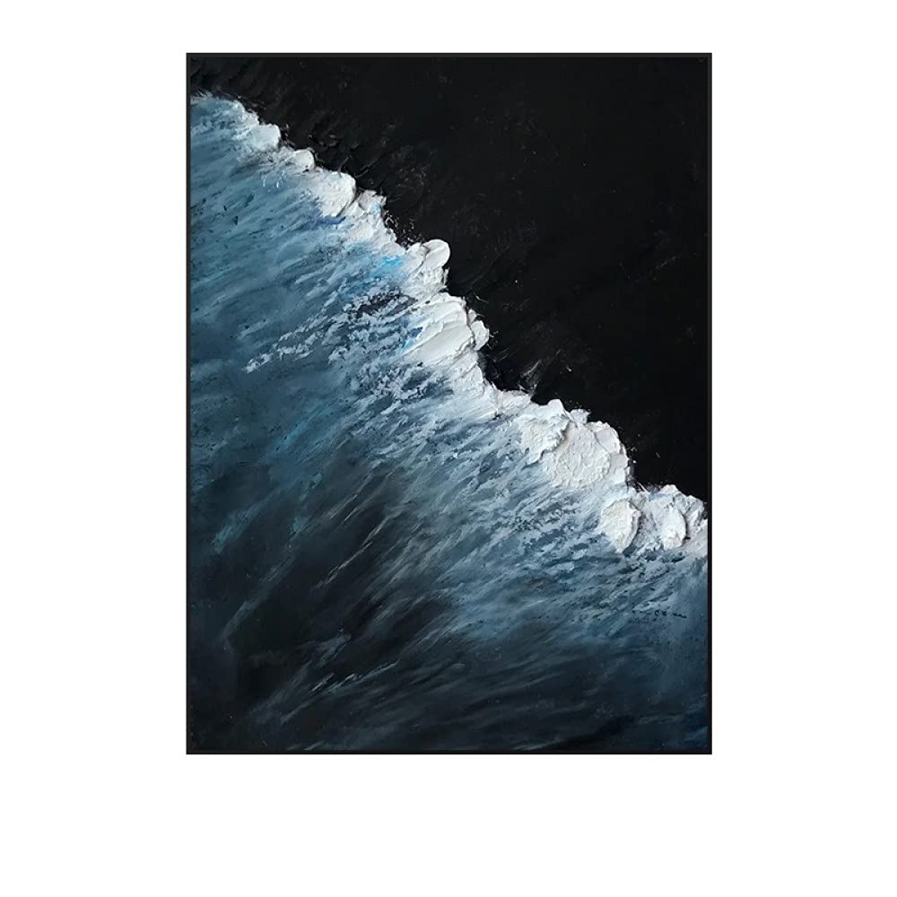 Pinturas Al Pintura Al Óleo Pintado A Mano,Blanco Textura Gruesa Olas De Playa Azul Arte Abstracto Pinturas De Arte Moderno Pinturas Al Óleo Pintadas A Mano sobre Lienzo Arte De Pared para Sala De