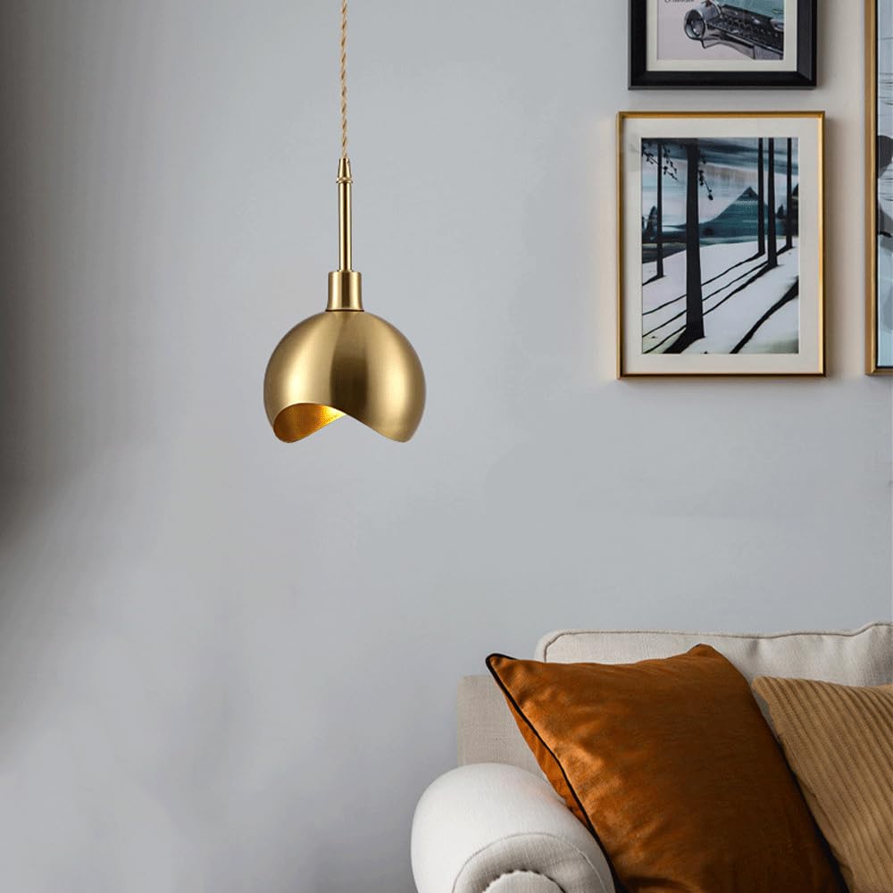 E14-Lichtquelle, Einzelkopf-Pendelleuchte, kreativer Persönlichkeits-Kupfer-Kronleuchter, Unterputz-Decken-Hängeleuchte, Wohnzimmer-Schlafzimmer-Esszimmer-Dekorationsleuchten