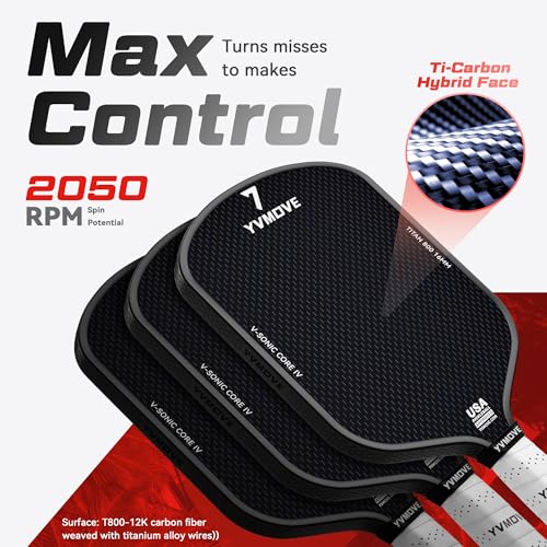 Image of Pickleball Paddles | USAPA Approved | Raw Carbon Fiber Face | Max Control & Effortless Power | 16MM Core Anti-Shock | Intermediates to Pros