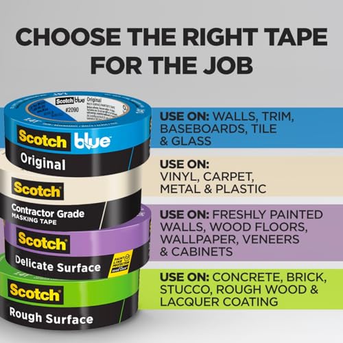 Image of Scotch Painter's Tape Contractor Grade,1.88 in x 60.1 yd Rolls, 3 Pack | 6 Rolls per set, 18 total rolls, Holds to Surfaces For Up to 3 days, Interior & Exterior Use, Model 2020-48TP6