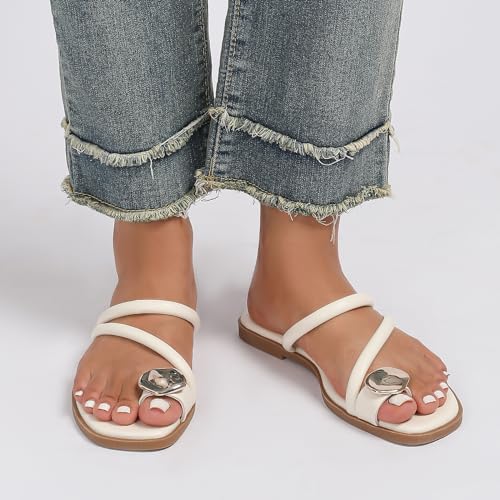 Stratuxx Kaze Women's Toe Ring Flat Sandals Open Toe Loop Dressy Thong - image 8