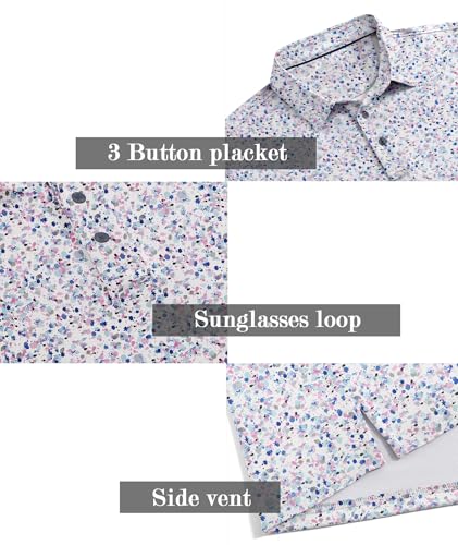 Image of ZITY Men's Golf Shirts Short Sleeve Print Patterns Casual Collared Polo