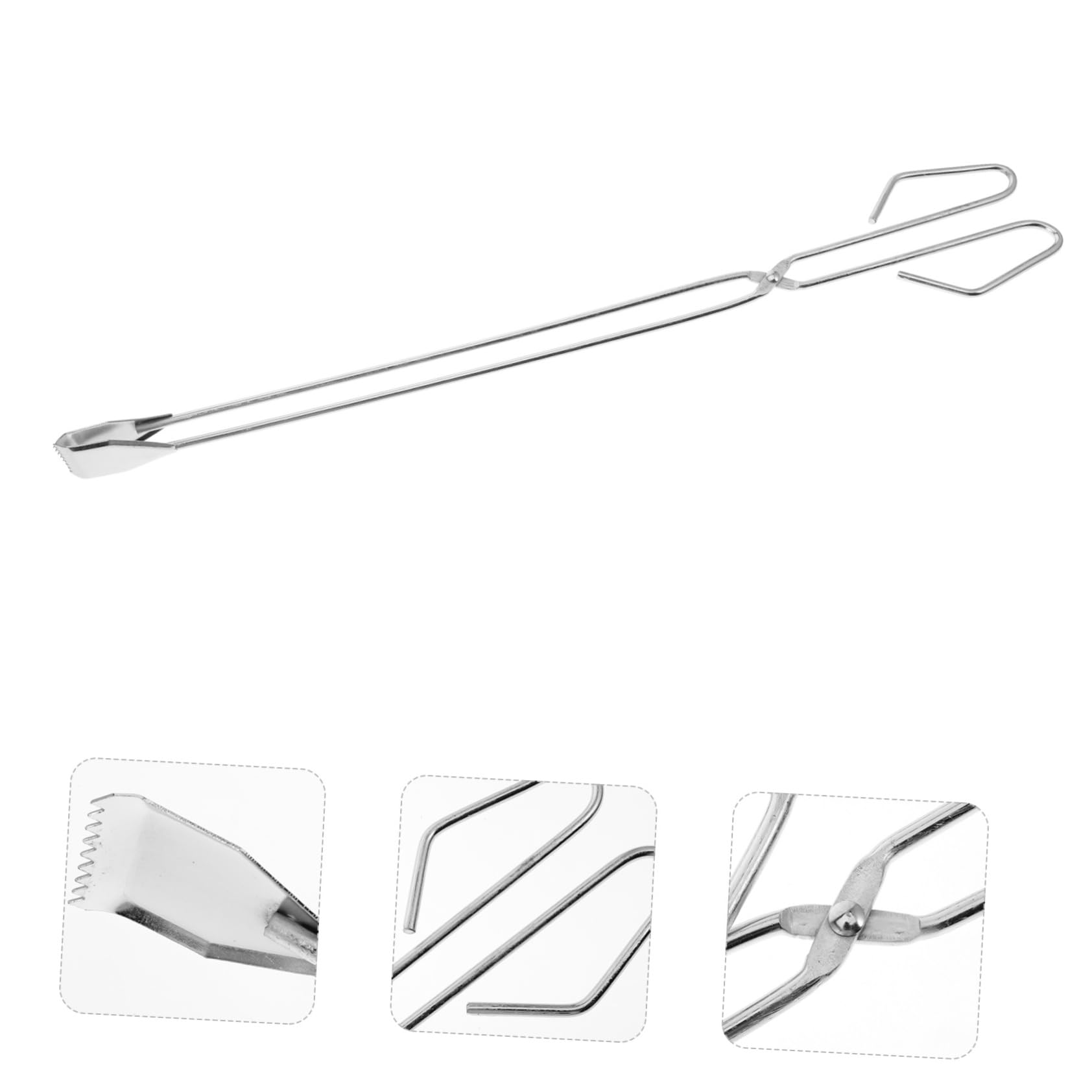OUNONA 2stücke Edelstahl Müllzange Scherenform Greifwerkzeug Leicht Langlebig Für Grill Bbq Camping Und Outdoor Müllaufnahme Sichere Handhabung Bei Kleinem Abfall Tragbar