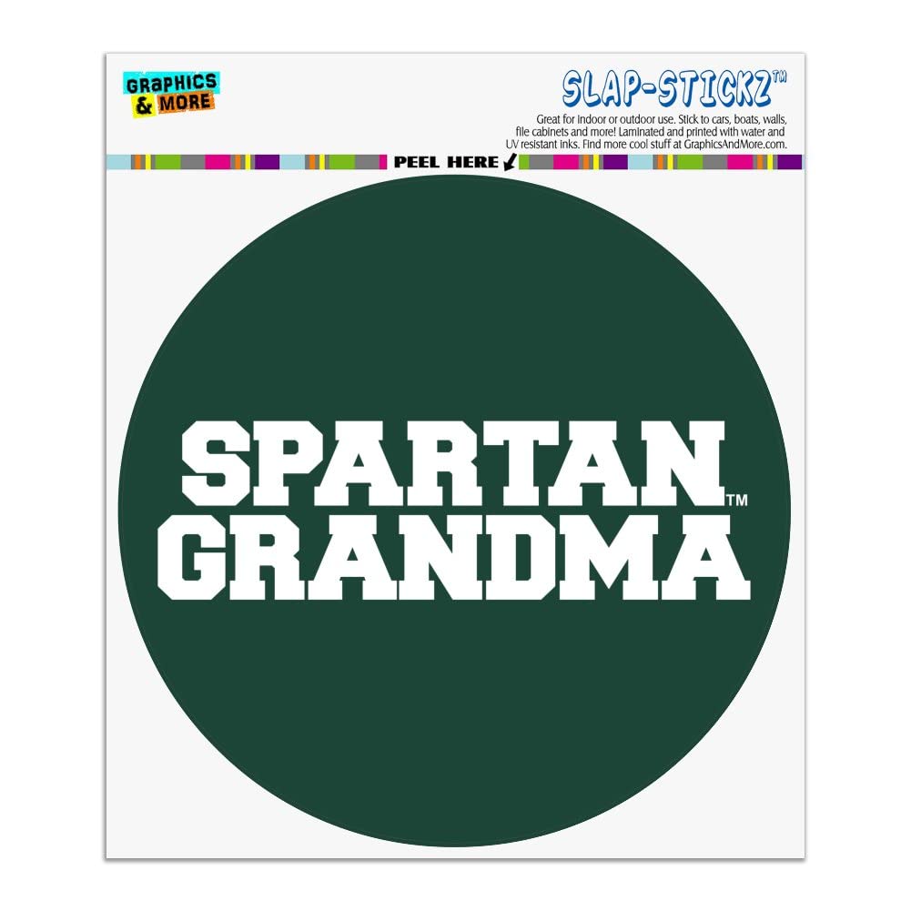 GRAPHICS & MORE Mighigan State Spartan Grandma Automotive Car Window Locker Circle Bumper Sticker