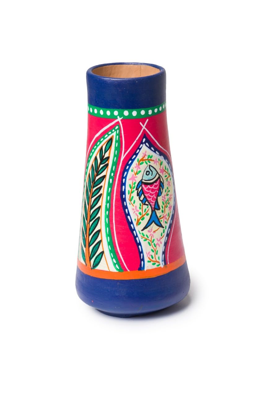 Eco-Friendly Handmade Terracotta Flower Vase | Handpainted Decorative Pot for Home Decor | Return Gift | Corporate Gift Item-picture-31