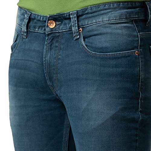 Image of Spykar Mid Tone Wash Cotton Skinny Fit Mens Jeans (S21KN-01BA-06RO-P)