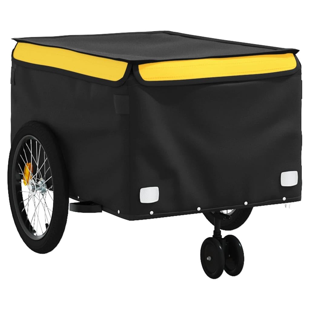 Remolque para Bicicletas, Carrito para, Hierro Resistente, Carrito de Carga para Bicicletas para Equipaje, Mercancías y Herramientas, Incluye Bandera de Seguridad