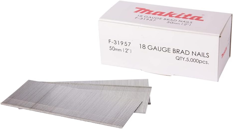 Makita F-31957 Round-Head Nails (Pack of 5,000) for AF505 Pneumatic Nailer - 50 mm
