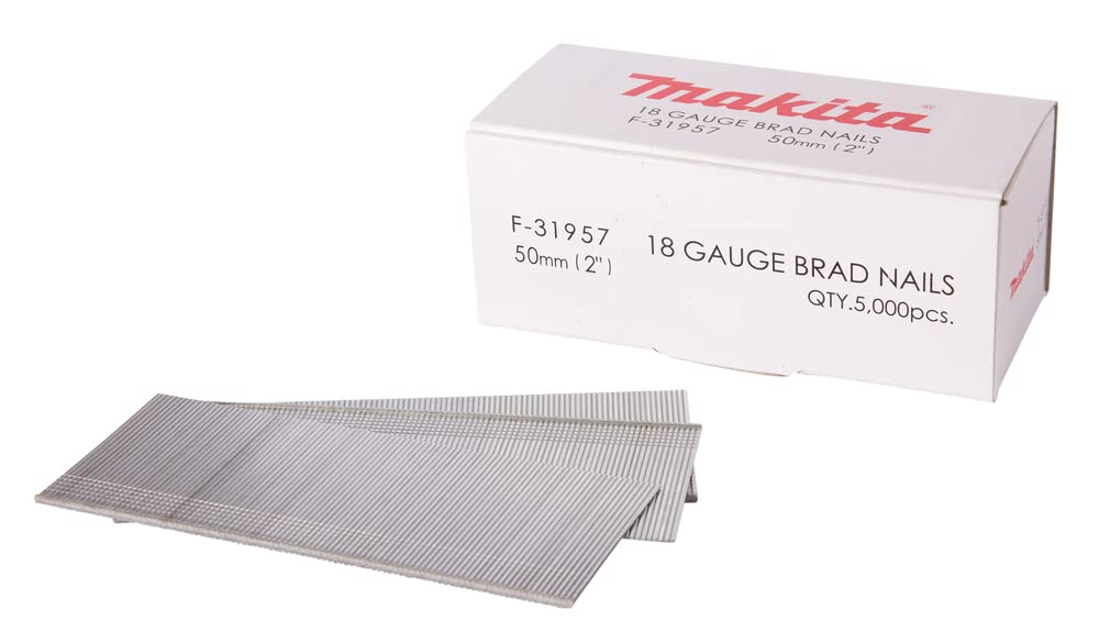 Makita Schwarz, Blau, Silber F-31957 Round-Head Nails (Pack Of 5,000) For Af505 Pneumatic Nailer - 50 Mm