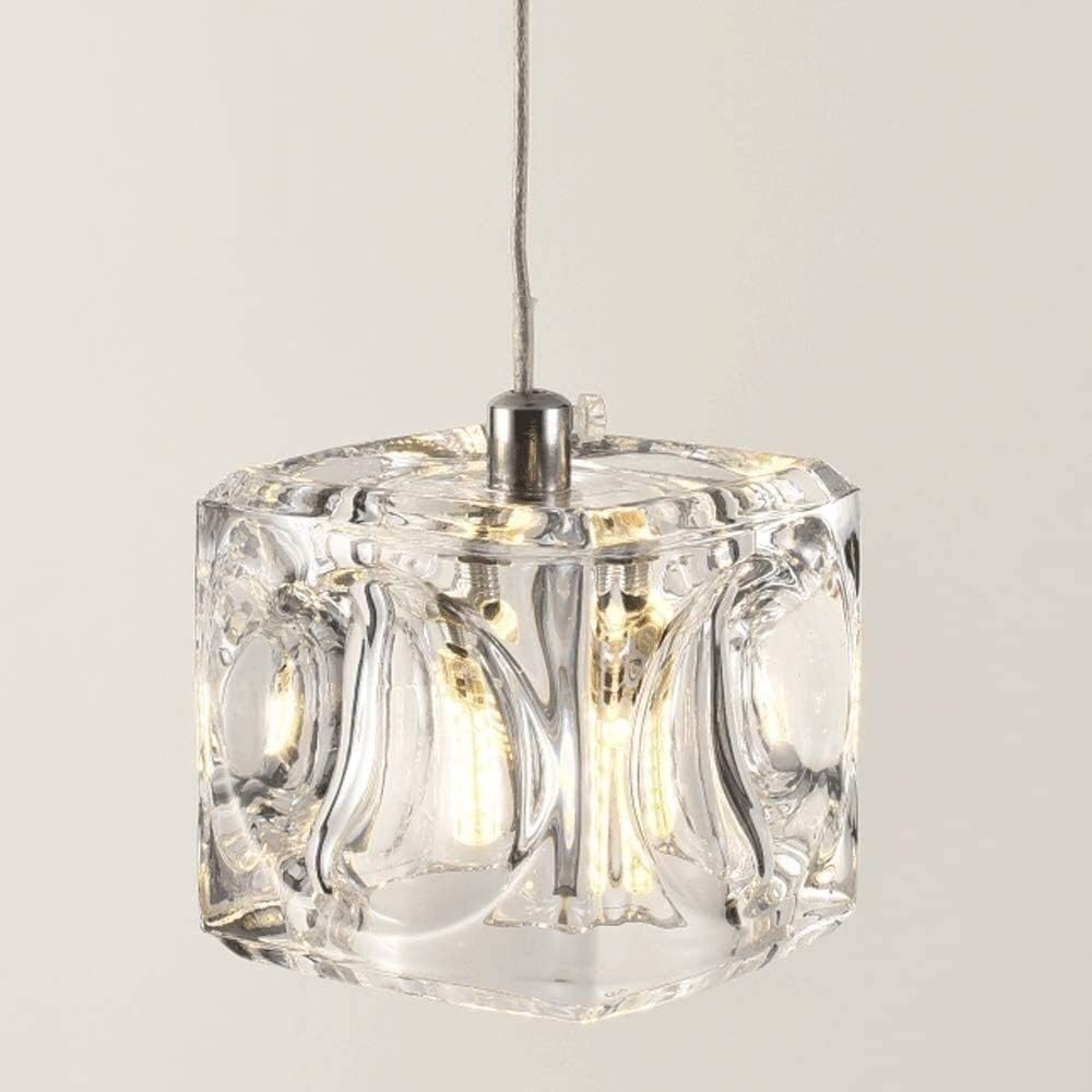 TONFON Creative Ice Cube Chandelier Bedroom Restaurant Elegant Design Pendant Light Modern Minimalist Bedside Corridor Ceiling Light Fixture for Kitchen Island Dining Room Bar Living Room