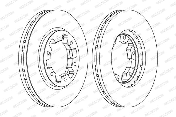 2x FERODO Disco de freno Delantero Ø277mm Altura: 39,2mm Espesor: 26mm Corona de Agujeros - Ø: 124mm ventilado DDF464 Compatible con NISSAN NAVARA D22 PICK UP D21 TERRANO II R20 Pathfinder II R50