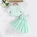 Toddler Girls 2 Piece Outfits Cute Flower Tulle Cami Dress with Ruffle Eyelets Cardigan Summer Clothes for 1-4 Years