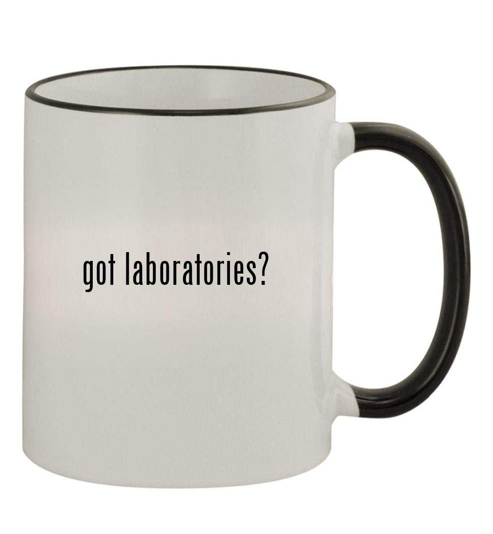 Knick Knack Giftsgot laboratories? - 11oz Colored Handle and Rim Coffee Mug, Black