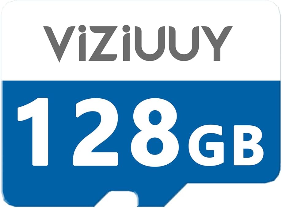 VIZIUUY Micro 128GB SD Card for Security Cameras, Read 90MB/sec, Write 25MB/sec, Memory Card for Solar Security Cameras Indoor Outdoor, Action Camera, Dash Camera (128GB-1PCS)