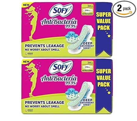 Sofy Antibacteria Extra Long 54+54 Sanitary Pad (Pack of 2)