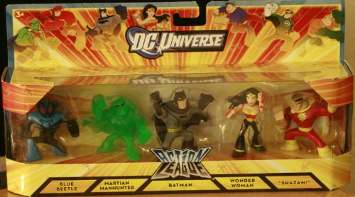 Image of DC Universe Action League Exclusive Mini Figure 5Pack Boxed Set Batman, Wonder Woman, Shazam, Martian Manhunter Blue Beetle