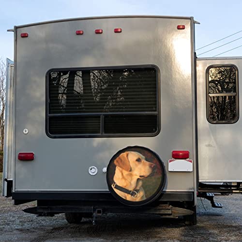 Image of Golden Lab Labrador Retriever Family Loyal Hunting Dog Spare Tire Cover Dust-Proof Wheel Tire Cover Fit Trailer, RV, SUV and Many Vehicle 16 Inch