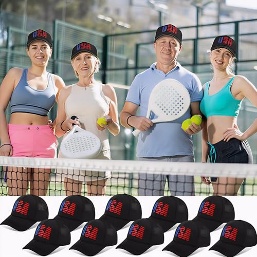 Image of Hercicy 10 Pcs 4th of July Hats American Flag Hat Patriotic Hat Bulk 250th Anniversary USA Mesh Trucker Caps for Men Women