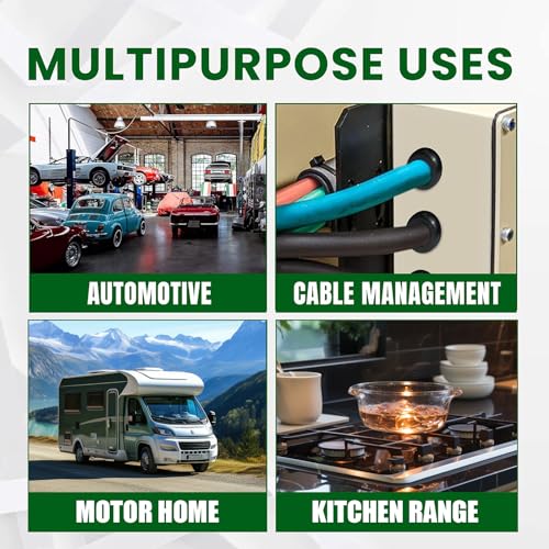 Wekuw 20 Stück Gummidurchführungen Topfträgergummis Wohnmobil-Kochfeld Zubehör Rostgummifüße Gummidurchführungen mit Box Kompatibel mit 5 mm Stangen von Dometic, Smev und Thetford