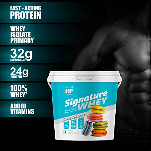 Image of HF Series Signature Whey protein|With added EAA and Glutamine|125 SERVINGS|Build Lean and Bigger Muscles|4Kg (HEAVEN DELIGHT)