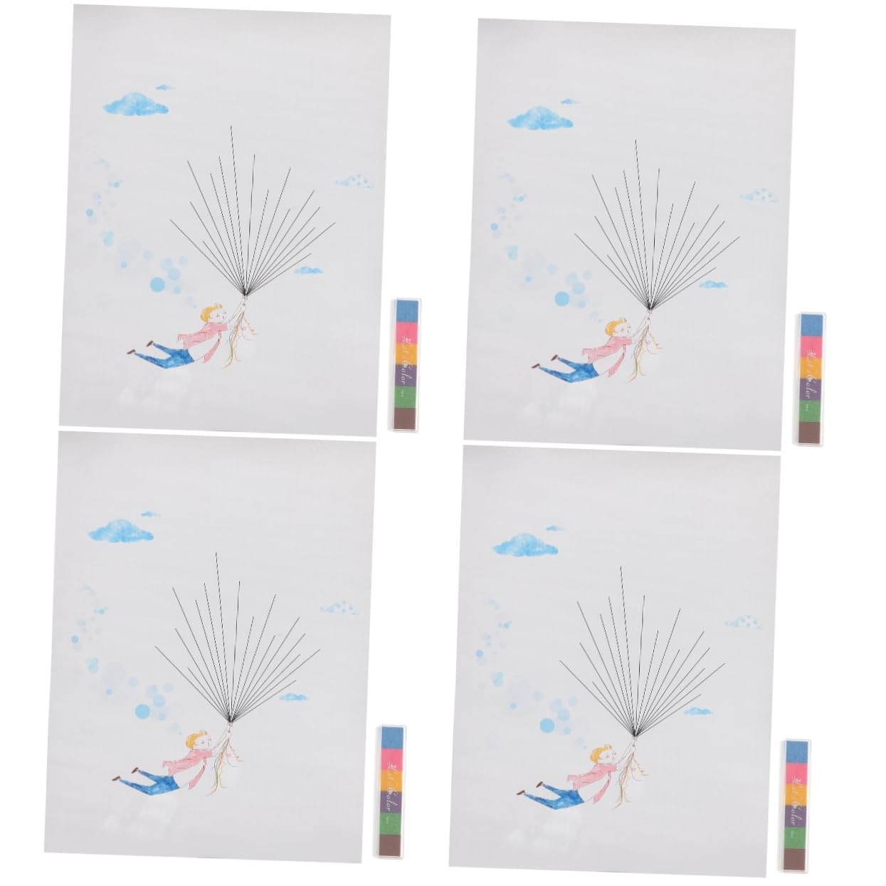 DECHOUS 4stücke Fingerprint Für Hochzeiten Geburtstage Und Brautpartys Einzigartiges Fingerabdruck-signierbild Kreative - Für Unvergessliche Anlässe