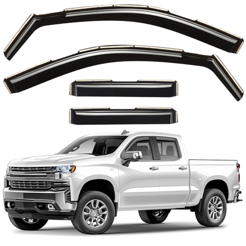 Window deflectors for Silverado/Sierra in-channel vent visors (4pcs)