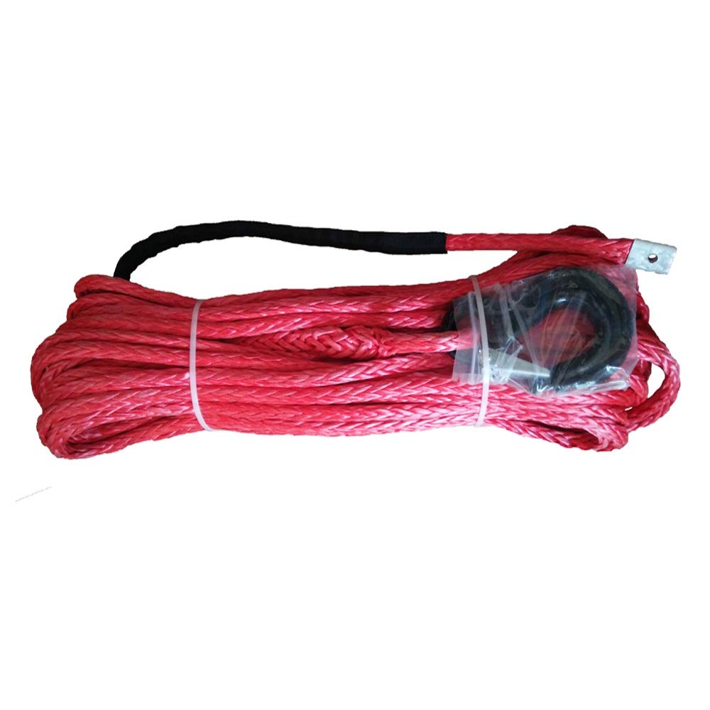 Winch Rope, 14mm X 50meters Synthetic Winch Rope with Hook for ATV/UTV Electric 4x4 Off Road Accessories(Oranje)