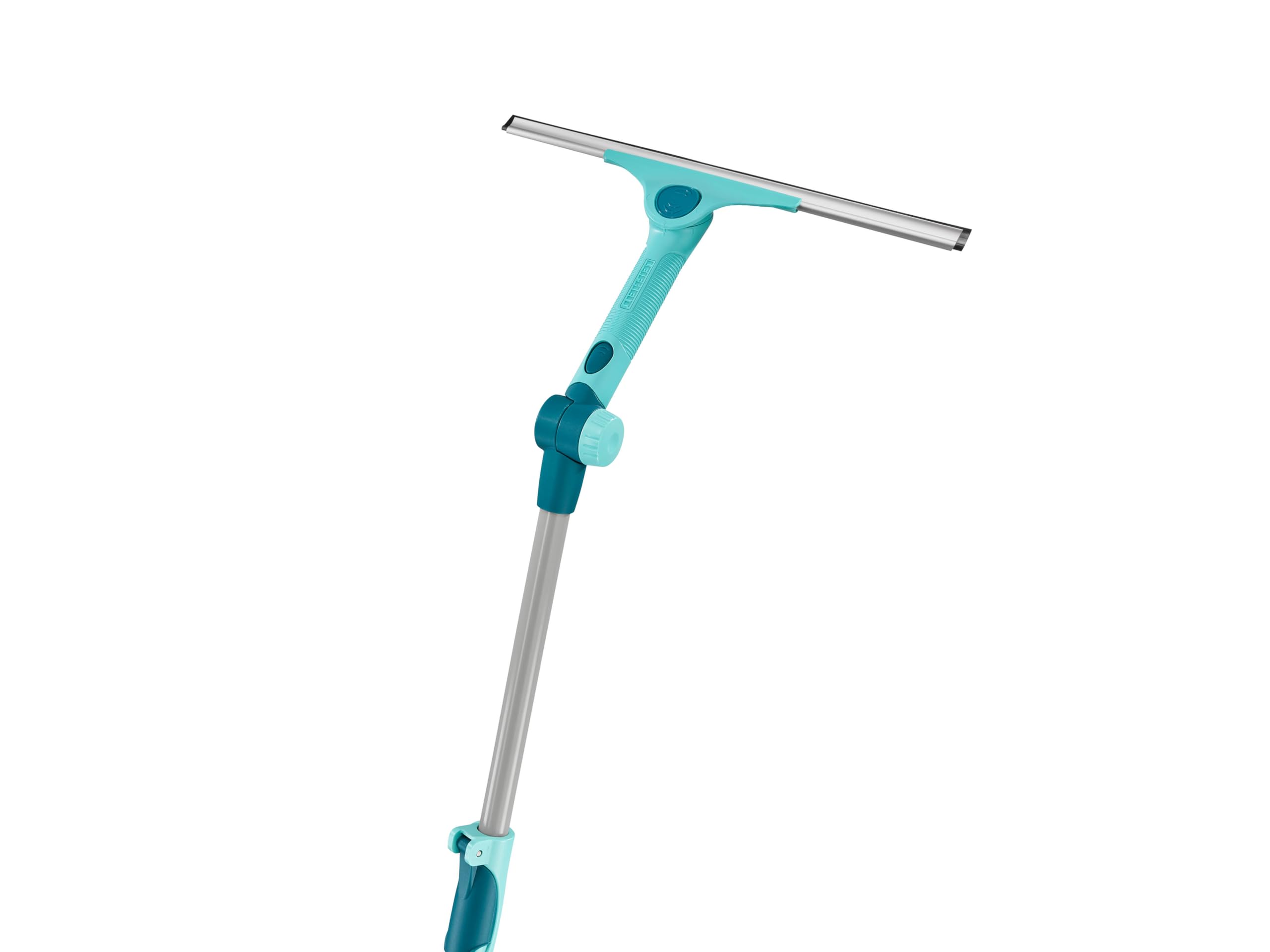 Leifheit Set Window Slider XL mit Teleskopstiel 200 cm, ausziehbare Teleskopstange von 120 bis 200 cm, Stiel für hohe Räume, ideal für schwer erreichbare Stellen, mit Click-System